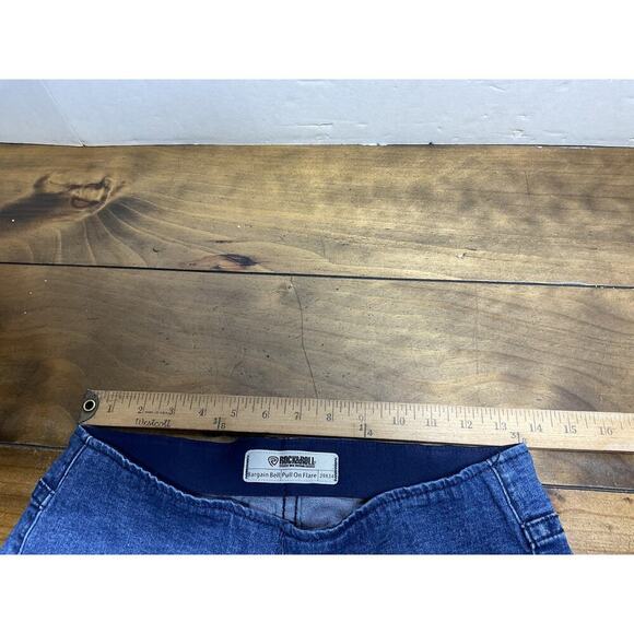 Rock & Roll Jeans Womens 29x34 Stretch Bargain Bell Pull On Flare Hippie - Picture 8 of 10